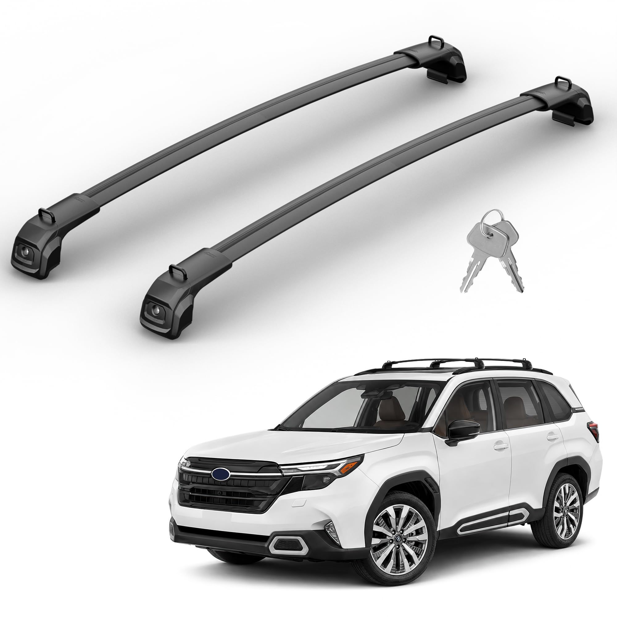 360Lbs Roof Rack Cross Bars Compatible with Subaru Forester Sport/Touring Hybrid 2025 2026, Heavy Duty Aluminum Roof Rails Crossbars Rooftop Luggage Racks Cargo Carrier