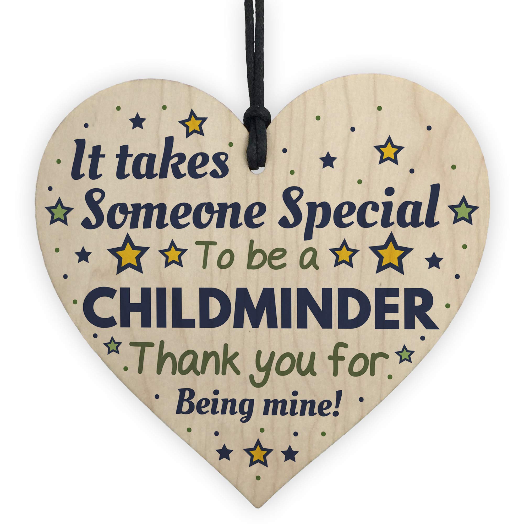 RED OCEAN Childminder Gifts Thank You Wooden Heart Leaving School Nursery Present