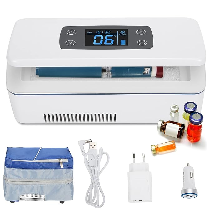 CGOLDENWALL Insulin Cooler Travel Case 12 Hours Portable Cooler Mini Medicine Refrigerator