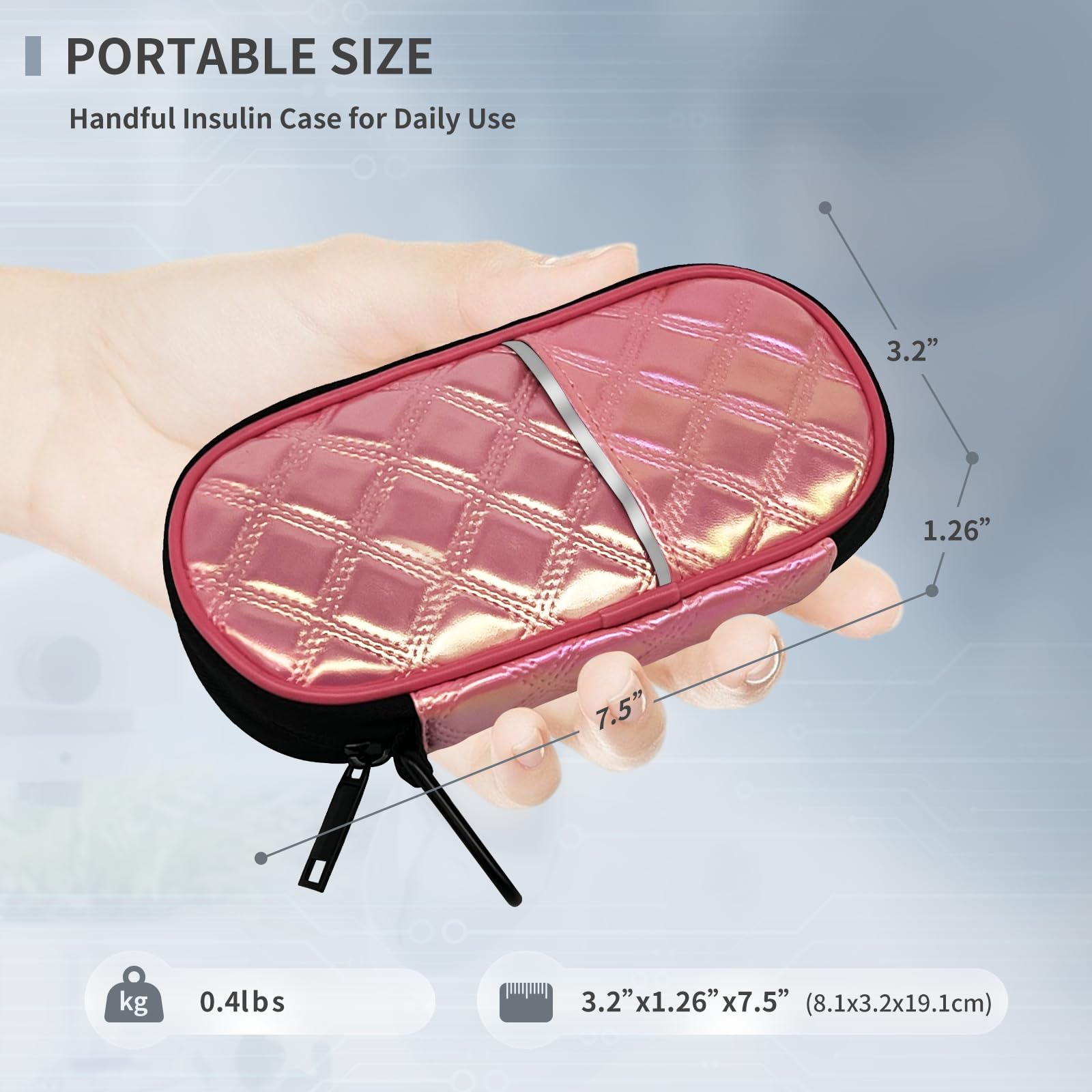 Nenyx Étui de voyage isotherme avec 2 blocs de glace approuvés par la TSA pour stylos à insuline et organiseur médical pour diabète et autres fournitures pour diabétiques (rose dégradé), 18 x