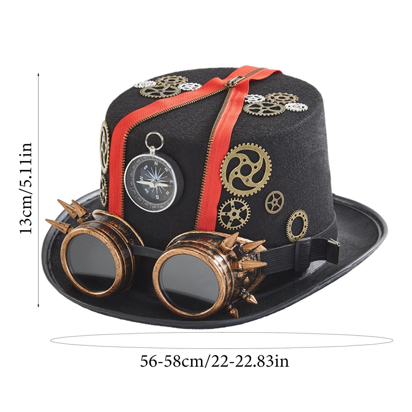 Sombreros de copa Steampunk para hombres Disfraz Vintage de Fieltro para