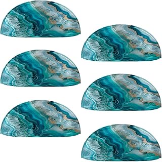 NEWzone 6 Pack Cabinet Cup Pull Teal Agate Drawer Pulls Cabinet Handles ...