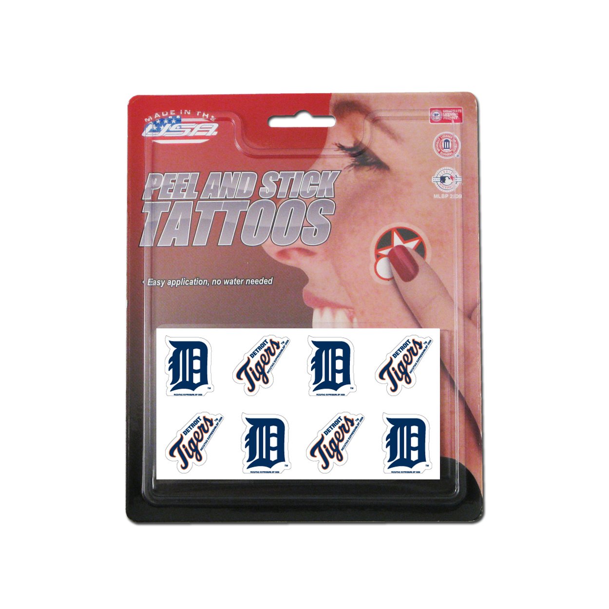 Rico MLB Detroit Tigers Products MLB Temporary Tattoos Detroit Tigers, Black, Small