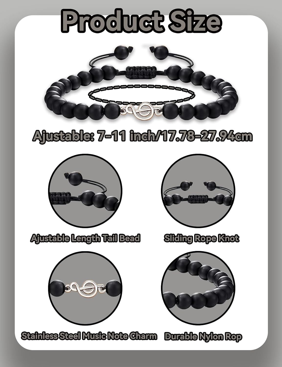 Music Gifts for Men Women, Music Bracelet Musical Note Accessories for Him Her, Music Stuff Bracelet Music Lover Jewelry Gifts, Birthday Gifts for Women Men Teens