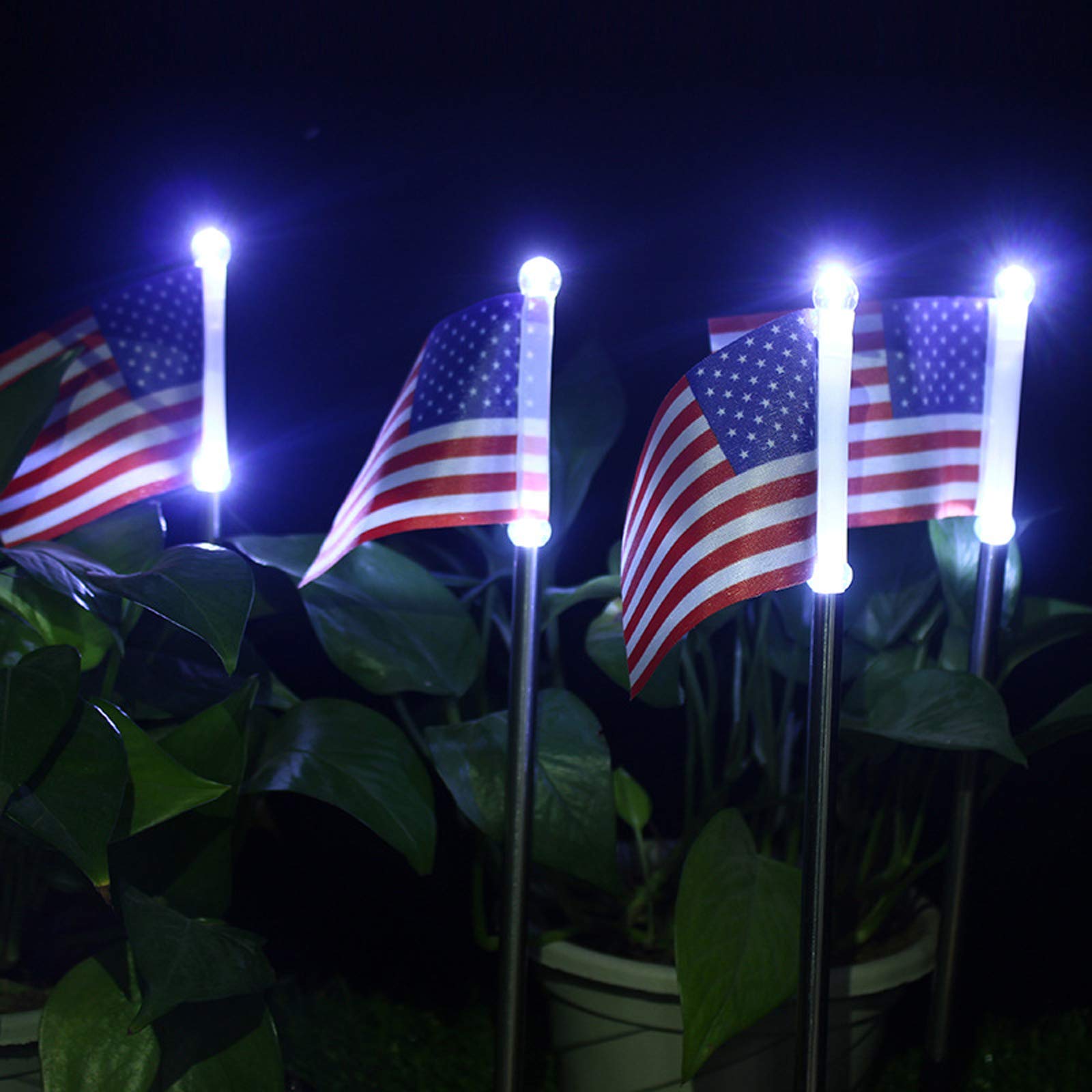 Patriotische Gartenflagge Zum 4. Juli - 31,8x45,7 Cm, Polyester, Mit LKW & Blumen-Motiv