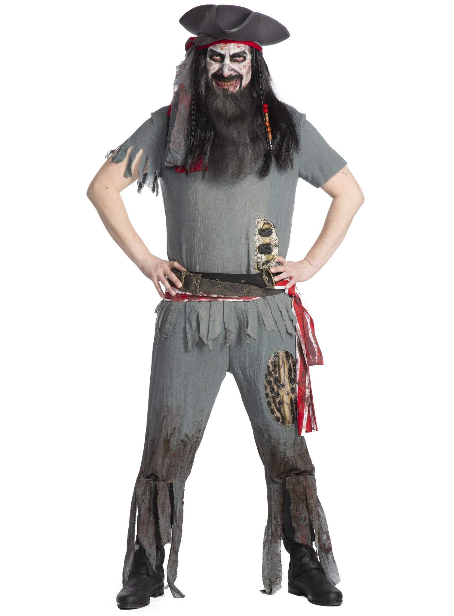 Maskworld - Verflucht gutes Zombie-Pirat Kostüm für Karneval, Fasching, Halloween oder Motto-Party - Untoter Pirat für Männer Größe: XXL