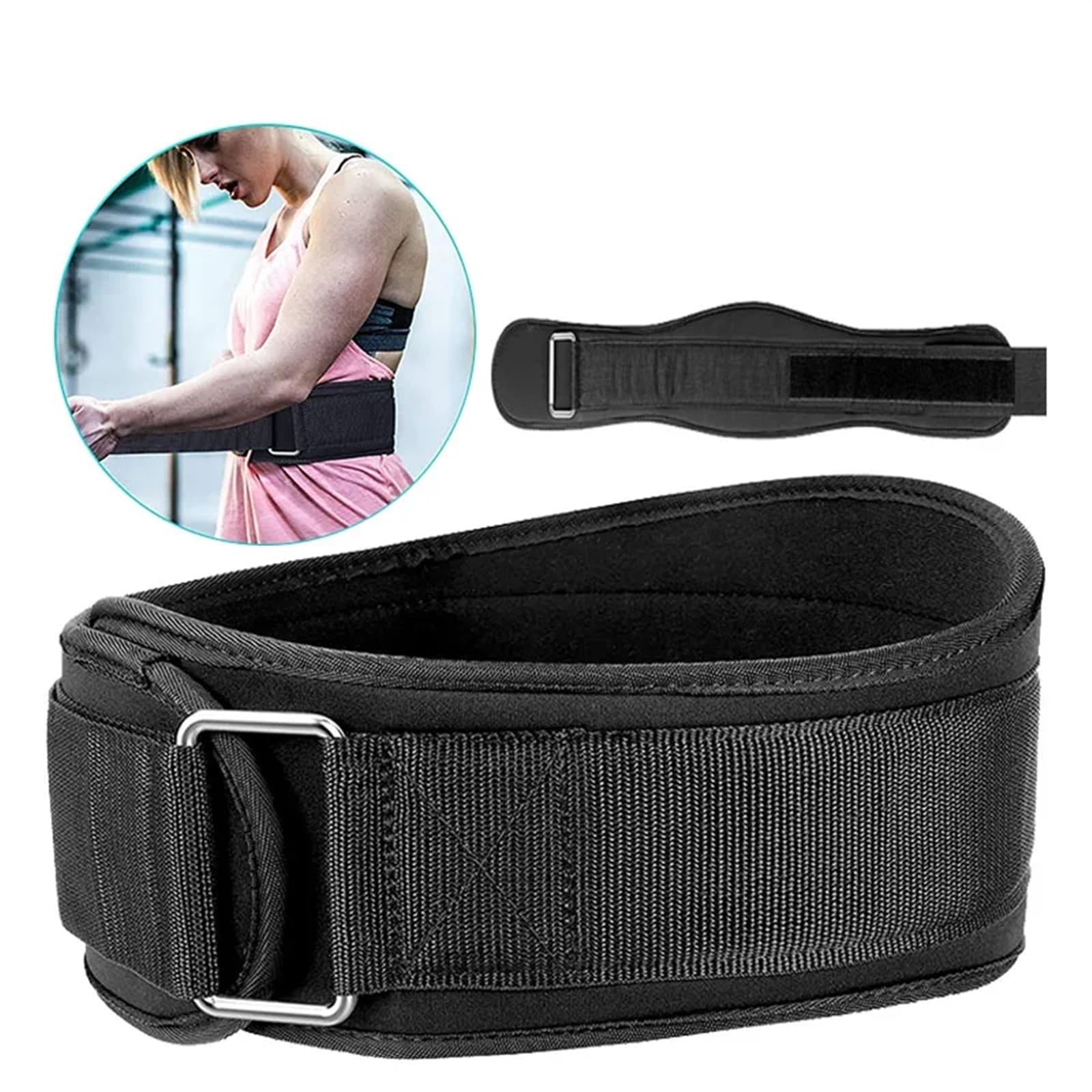 Cintura per Sollevamento Cintura for sollevamento pesi fitness for uomo e donna Cinture da palestra for sollevamento pesi Powerlifting Allenamento della forza Squat o stacco da terra(Black,XL)