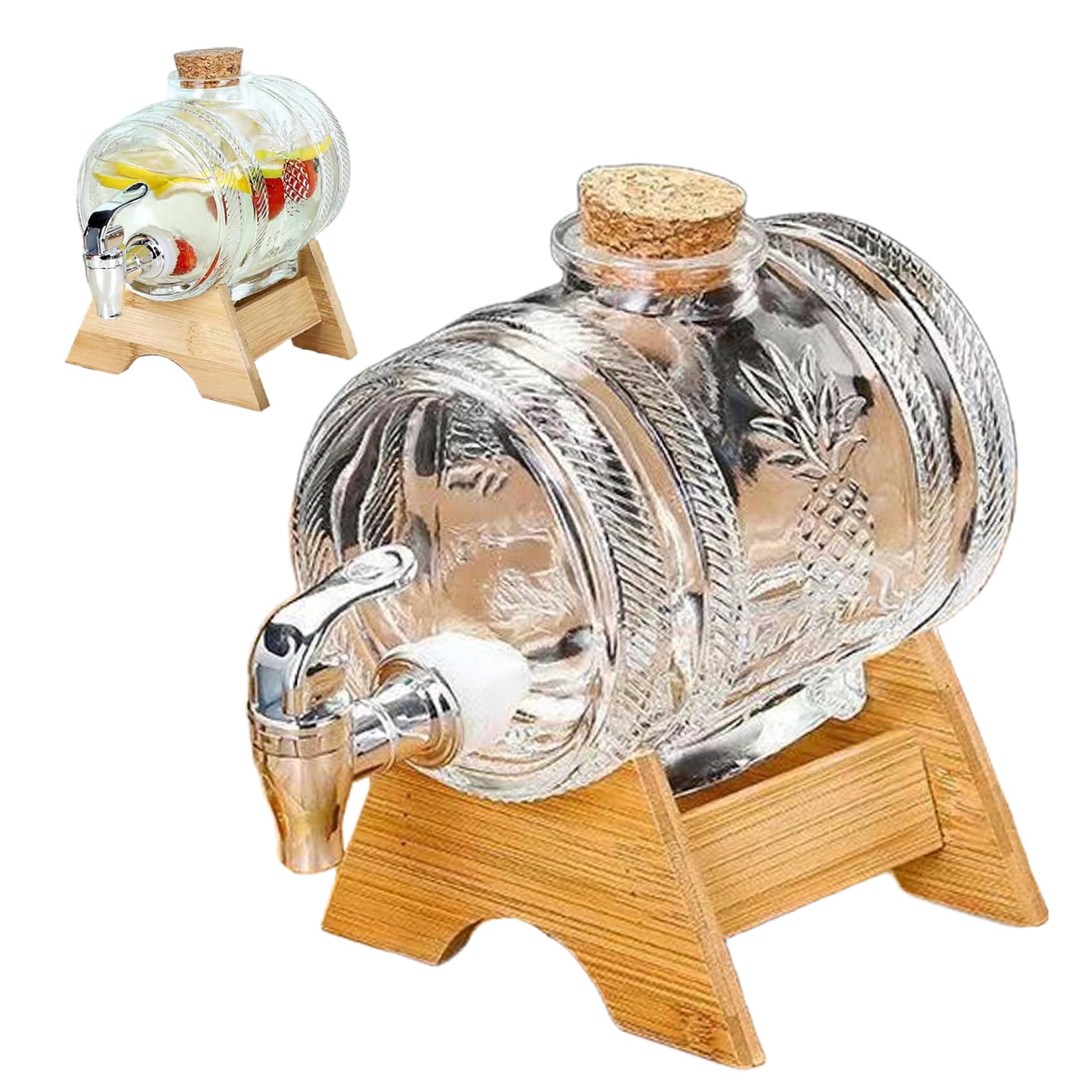 Hbbgdiy Liquor Dispenser 1000ml Sealing Whiskey Decanter with Tap and Stand, Decorative Alcohol Dispenser for Parties, Bar Counter, Home Celebration and Events