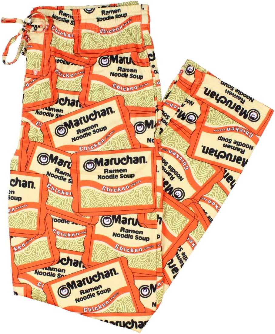 Mad Engine Maruchan Men's Ramen Noodles Soup Chicken Flavor Allover Adult Loungewear Sleep Pajama Pants - Image 6