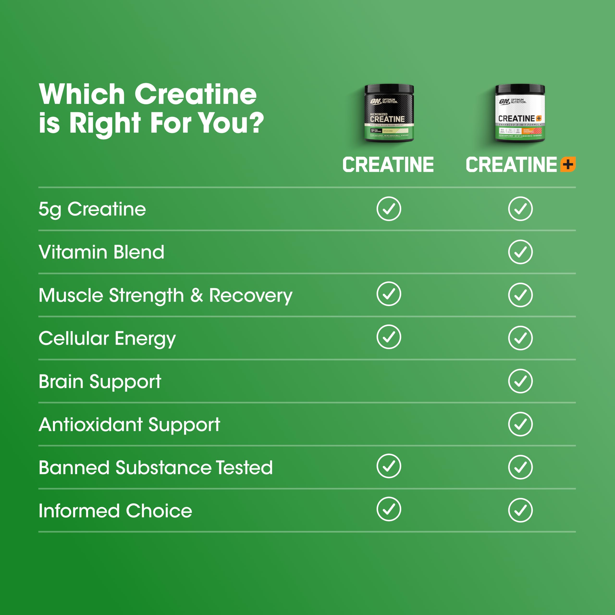 Optimum Nutrition Creatine Monohydrate Powder, Blueberry Lemonade, 60 Serv — Amazon image 9