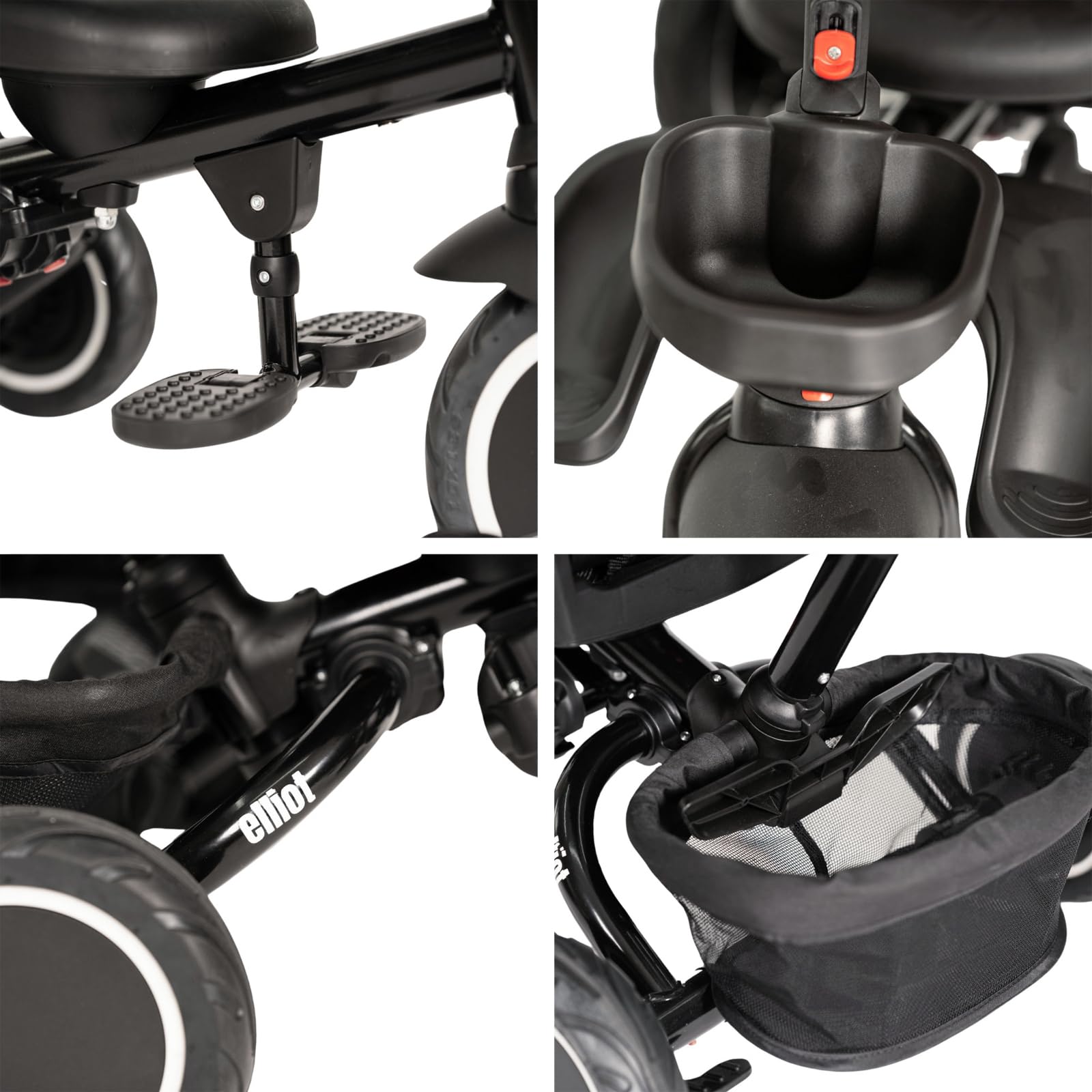 Olmitos - Triciclo Evolutivo Elliot 360º - Asiento Giratorio, Respaldo Ajustable y Estructura Resistente para Crecer con tu Pequeño (Rosa)
