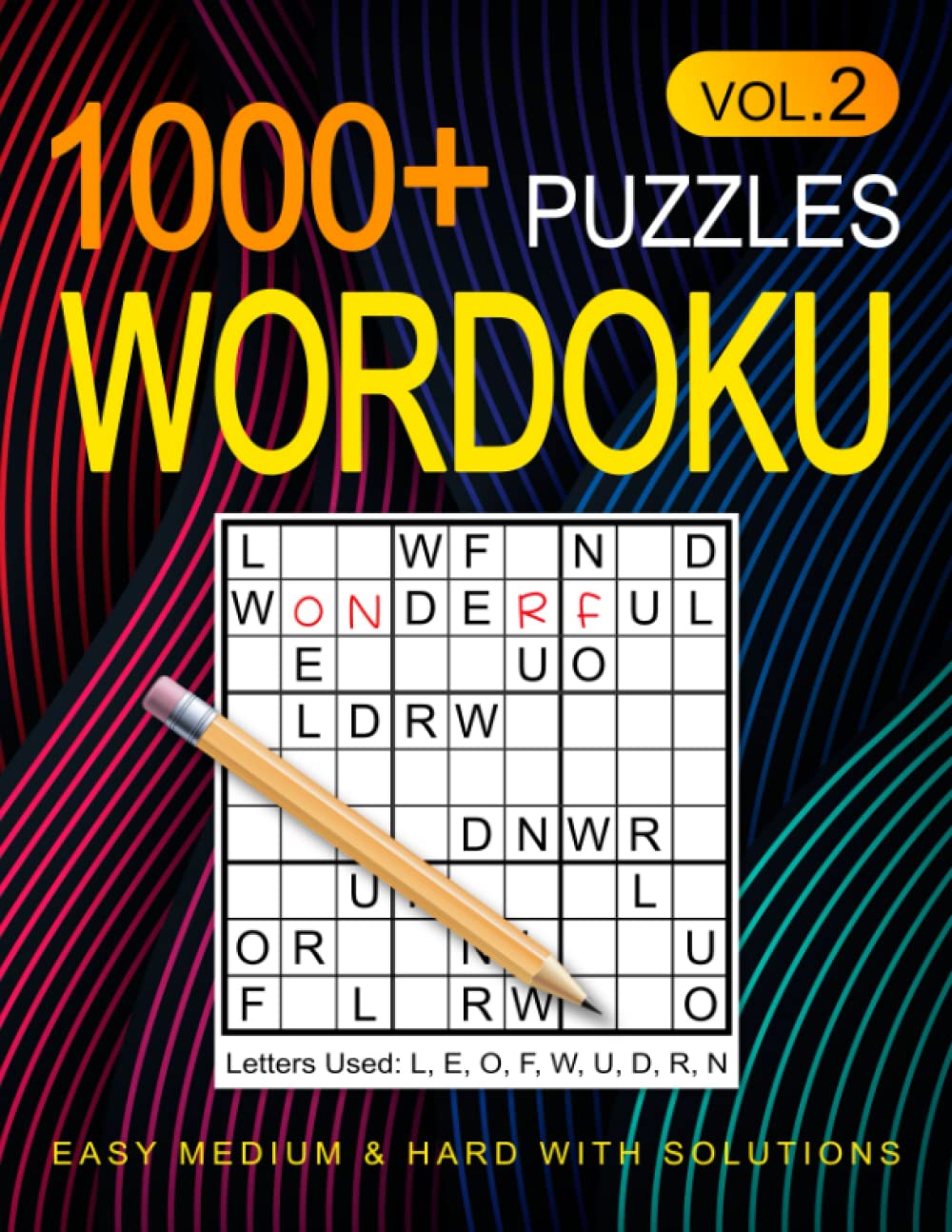 1000+ Wordoku Puzzles for Adults Vol.2: Easy Medium and Hard Level Puzzles with Solutions