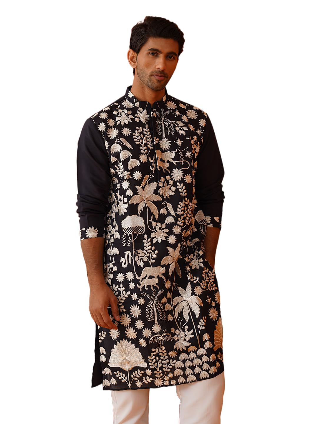 jompers Embroidered Straight Kurta Pyjama Set.-picture-34