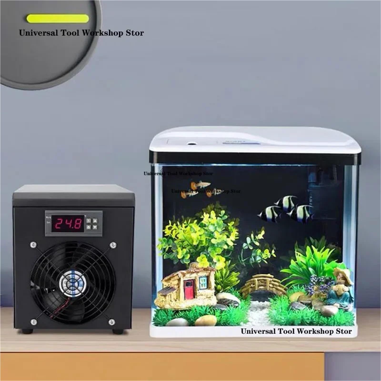 Enfriador de agua para acuarios de 180 W, dispositivo de temperatura constante para peceras de hasta 60 L, sistema de refrigeración eficiente para un cuidado óptimo de los peces