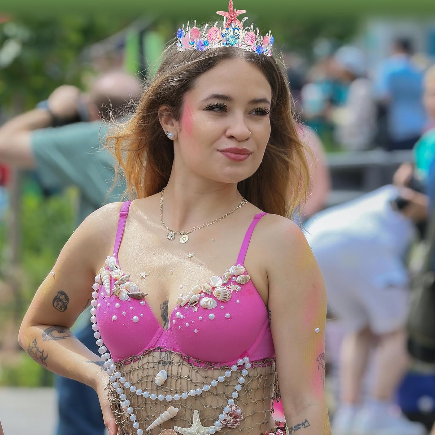 CIEHER Mermaid Crown Starfish Tiara Seashell Headband for Girls' Party Decorations and Costume Accessories - Image 5