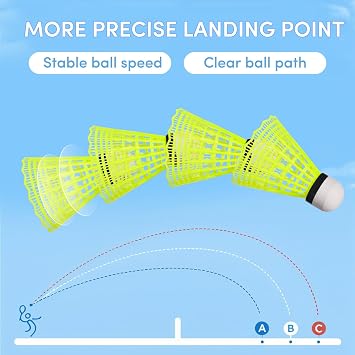 ZIYIZE 12 Pack Nylon Badminton Shuttlecocks Badminton Birdie Balls with Great Stability and Durability,Shuttlecock Indoor Outdoor Sports Hight Speed Training