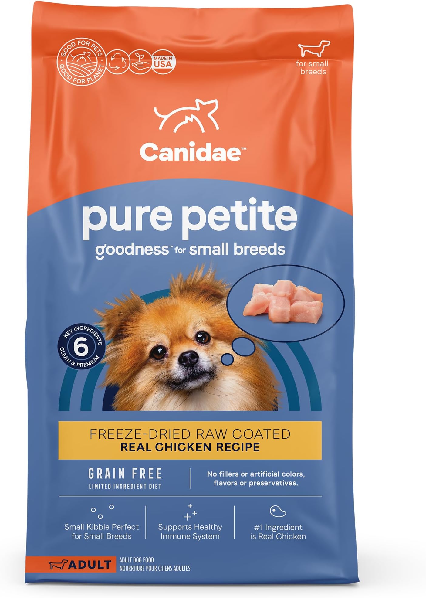Canidae Pure Petite Raw Coated Chicken Dog Food 4Lb