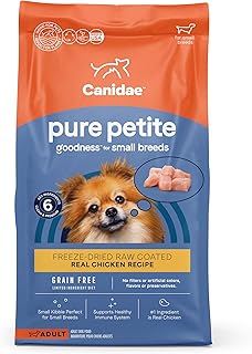 Canidae Pure Petite Premium Freeze-Dried Raw Coated Dog Food for Small Breeds, Real Chicken Recipe, 4 lbs, Grain Free