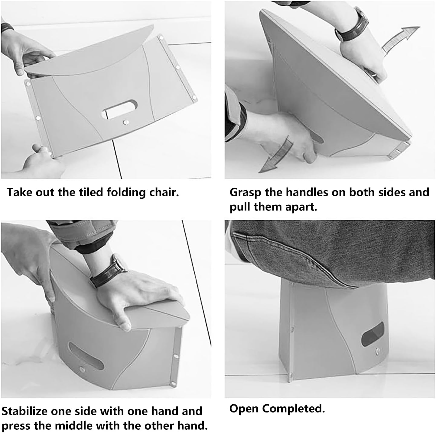 Wind Tour Portable Folding Stool Outdoor Camping Plastic Chair Ultra-Thin Paper Short Stool Used As Shopping Basket (Red)