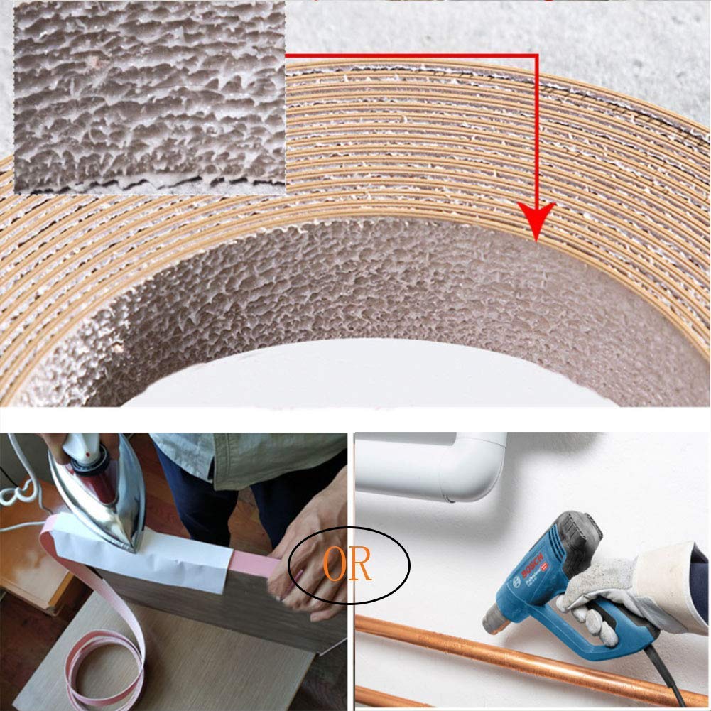 Plywood Edge Banding, KAIISSA Preglued Veneer Door Edging Tape 22mm x 10 M Roll Ironon Veneer