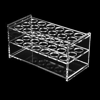 acrylictuberack3holes Transparent Acrylic Test Tube Holder Rack with 17mm Wells for Test Tube Make up pens etc(Transparent, 17)