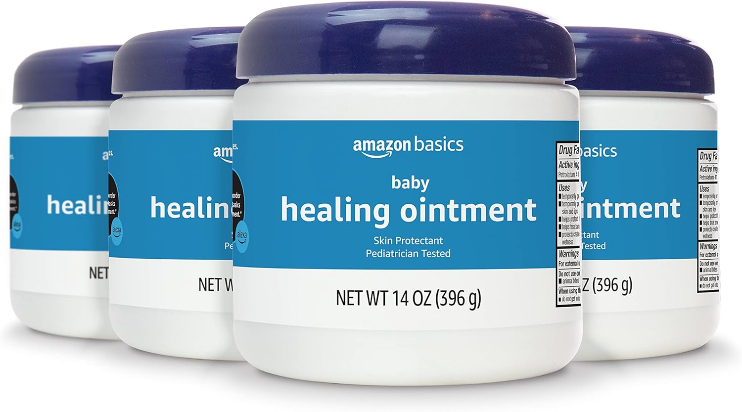 Amazon Basics Healing Ointment for Babies, Pediatrician Tested, 14 Ounce (Pack of 4) (Previously Solimo)