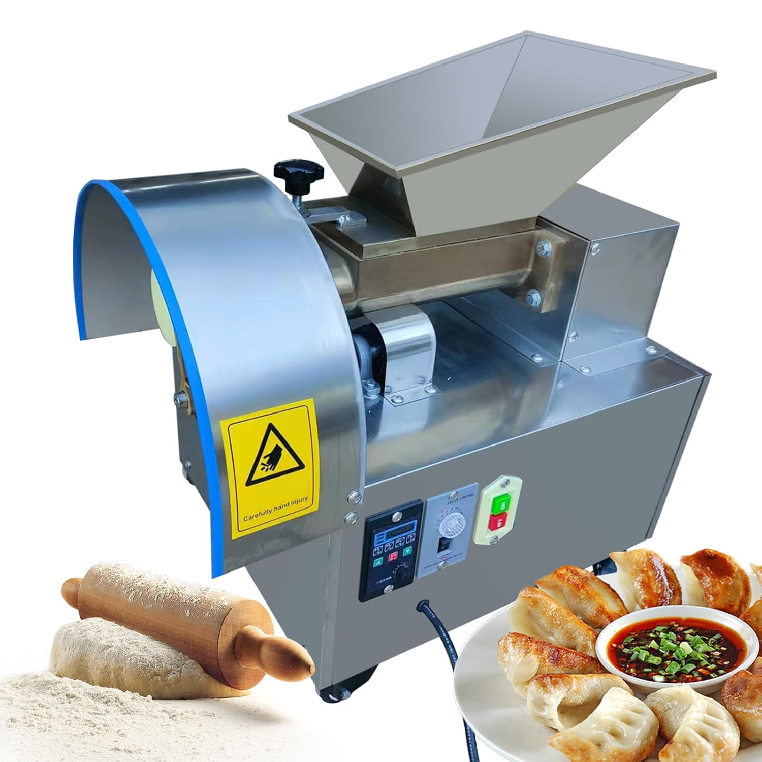 Dough Divider Cutter Machine Dough Pastry Piece Cutter Dough Lump Spacer Multifunctional Dough Portion Machine Dough and Cutter Speed Adjustable 1g-600g 110V (Stainless Steel)
