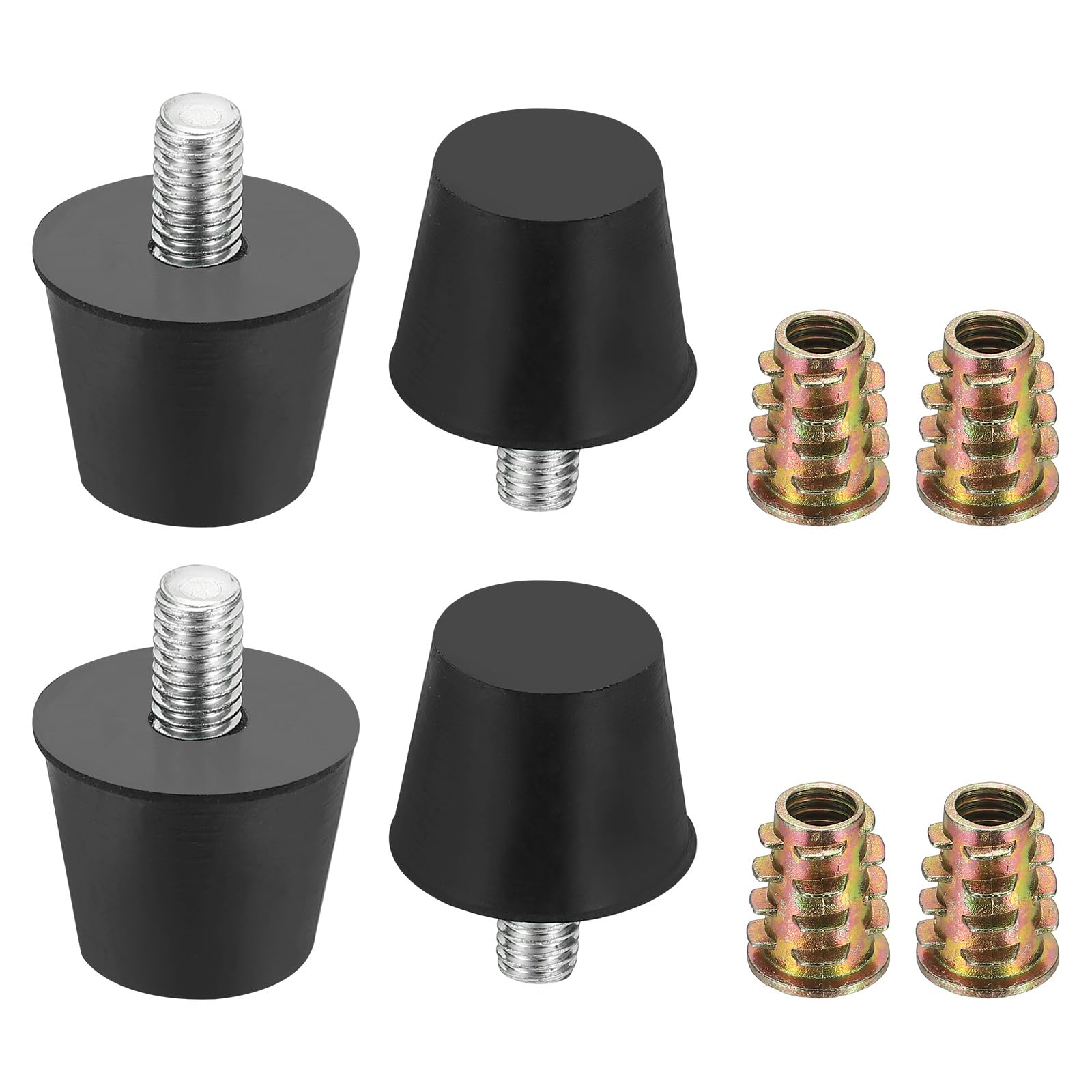 sourcing map 4Pcs M6 x 10mm Thread Adjustable Furniture Levelers, 20x26mm Furniture Leveling Feet Screws in Threaded Glide Leveling Floor Protector for Table Chair Cabinet Legs