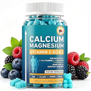 Vitamin D3 K2 Supplement-Vitamin D3 2500IU + K2 MK-7 100mcg Gummies with Calcium, Magnesium,Vitamin C & Zinc,2-in-1 Complex for Bone Strength, Heart Health & Immune Support,Non-GMO(60 Count, Berry)