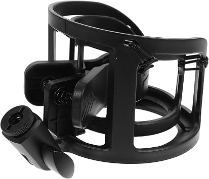 HANABASS Universal Plastic Mic Clip Holder for BM700 BM800 Condenser Microphones Shock Mount Design Adjustable Spring Mic Clamp for Handheld and Stand Use