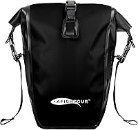 Vista 2 de Alforja impermeable para bicicleta, bolsa de sillín de 25 litros para soporte trasero de bicicleta, bolsa de bicicleta para comestibles, computadora