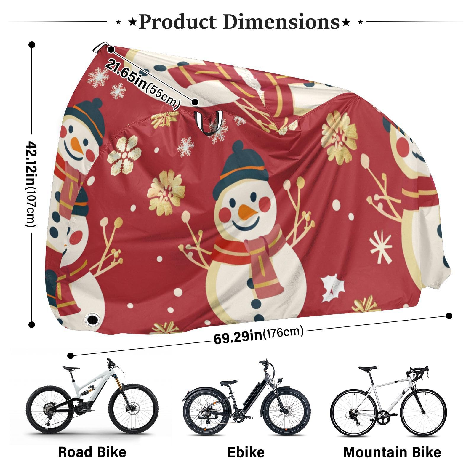 Housse de vélo d'extérieur imperméable avec trous de verrouillage - Protection contre la poussière, la pluie, la neige, les UV - Pour vélo électrique de montagne - Convient à la plupart des vélos