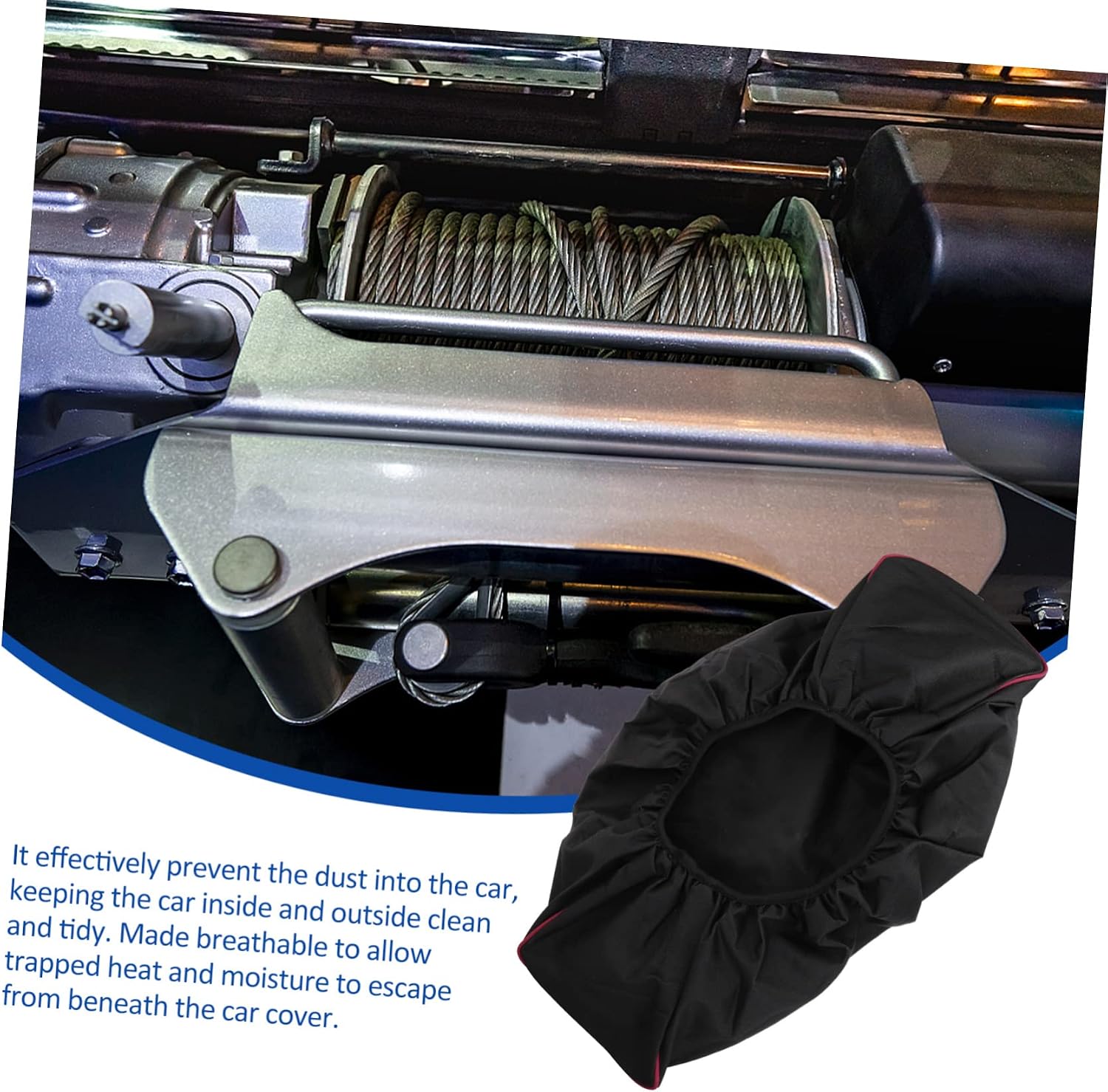 Outanaya 1pc Oxford Winch Protector Cover Heavy Duty Capstan Protection for Outdoor Use Fits Winches Breathable Design to Prevent Heat and Moisture Buildup