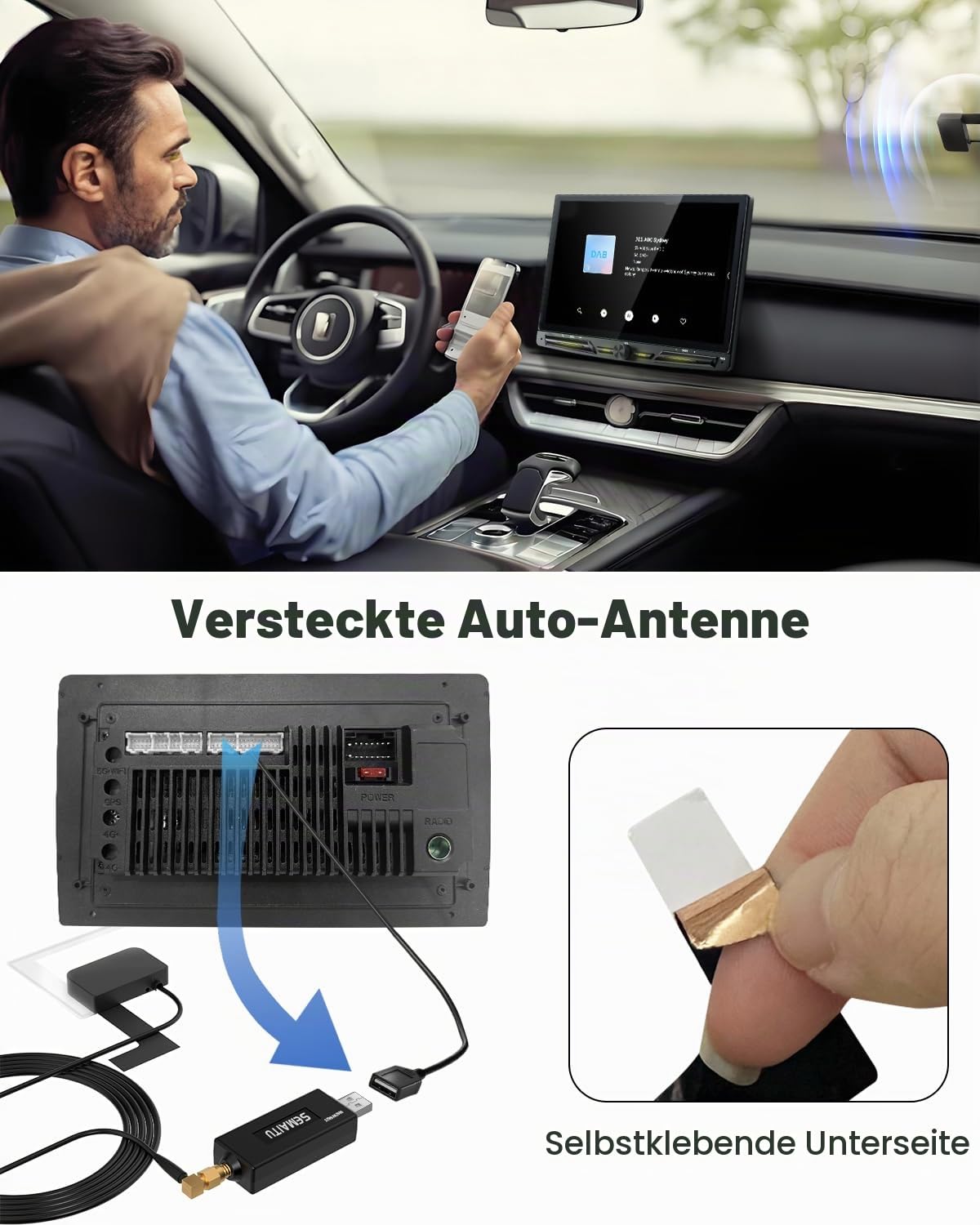 Professioneller DAB/DAB+ Adapter für Android Autoradio, Plug & Play
