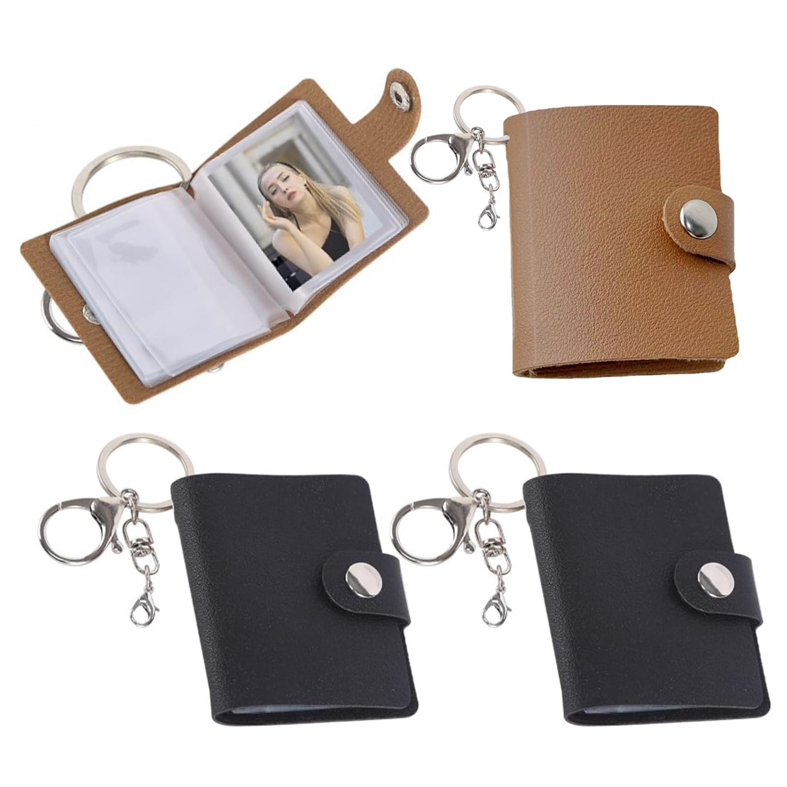 4 Mini Portachiavi Con Album Foto - Portachiavi Personalizzabili Con Foto, Piccoli E Tascabili