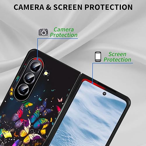 Vista 25 de Funda protectora para Samsung Galaxy Z Fold 5 2023 Slim Light Hard PC Shook Proof Funda protectora para Samsung Galaxy Z Fold 5 7.6 pulgadas - Flor