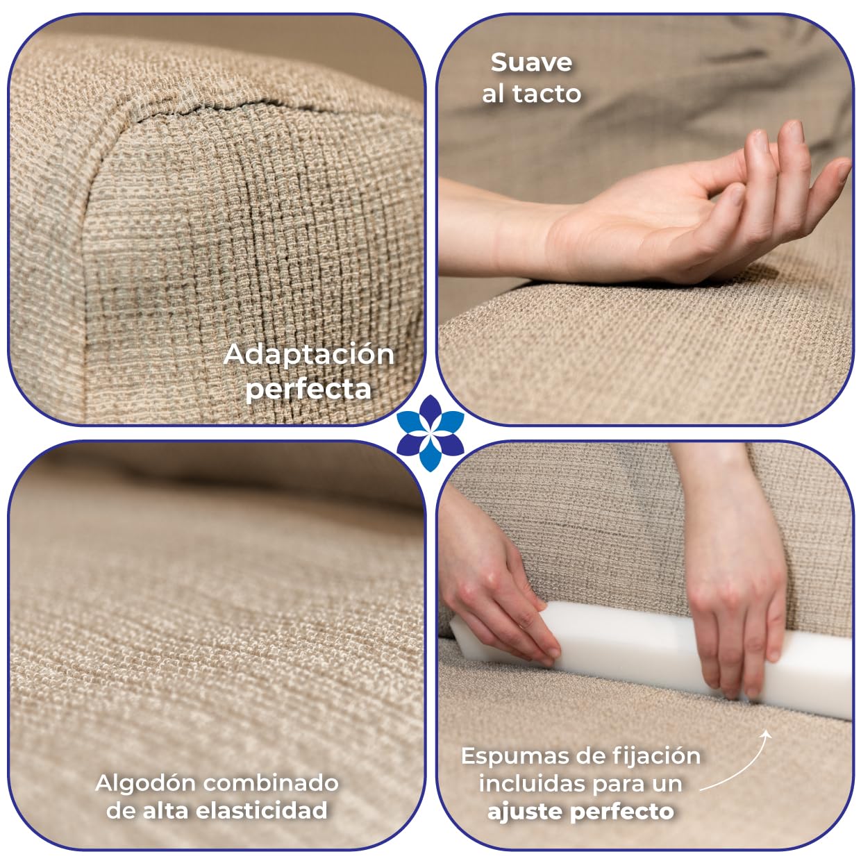 Copridivano 3 Posti Con Braccioli, Copri Divano Elasticizzato Sofa Cover, Copridivani, Prodotto in Europa, Fodera Antimacchia (TRE Posti, Lino)