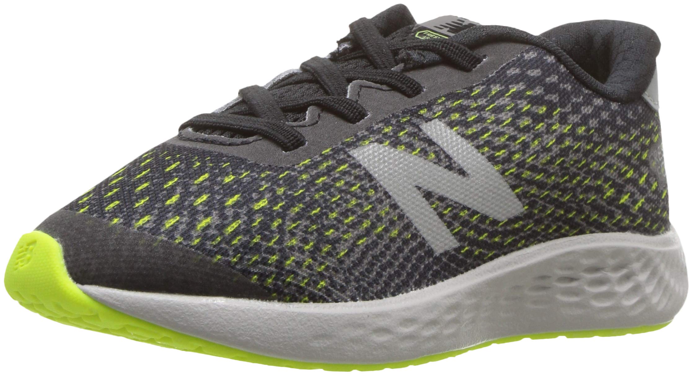 New Balance Kid's Fresh Foam Arishi Nxt V1 Bungee Running Shoe, Black/Hi Lite, 2 Wide Infant