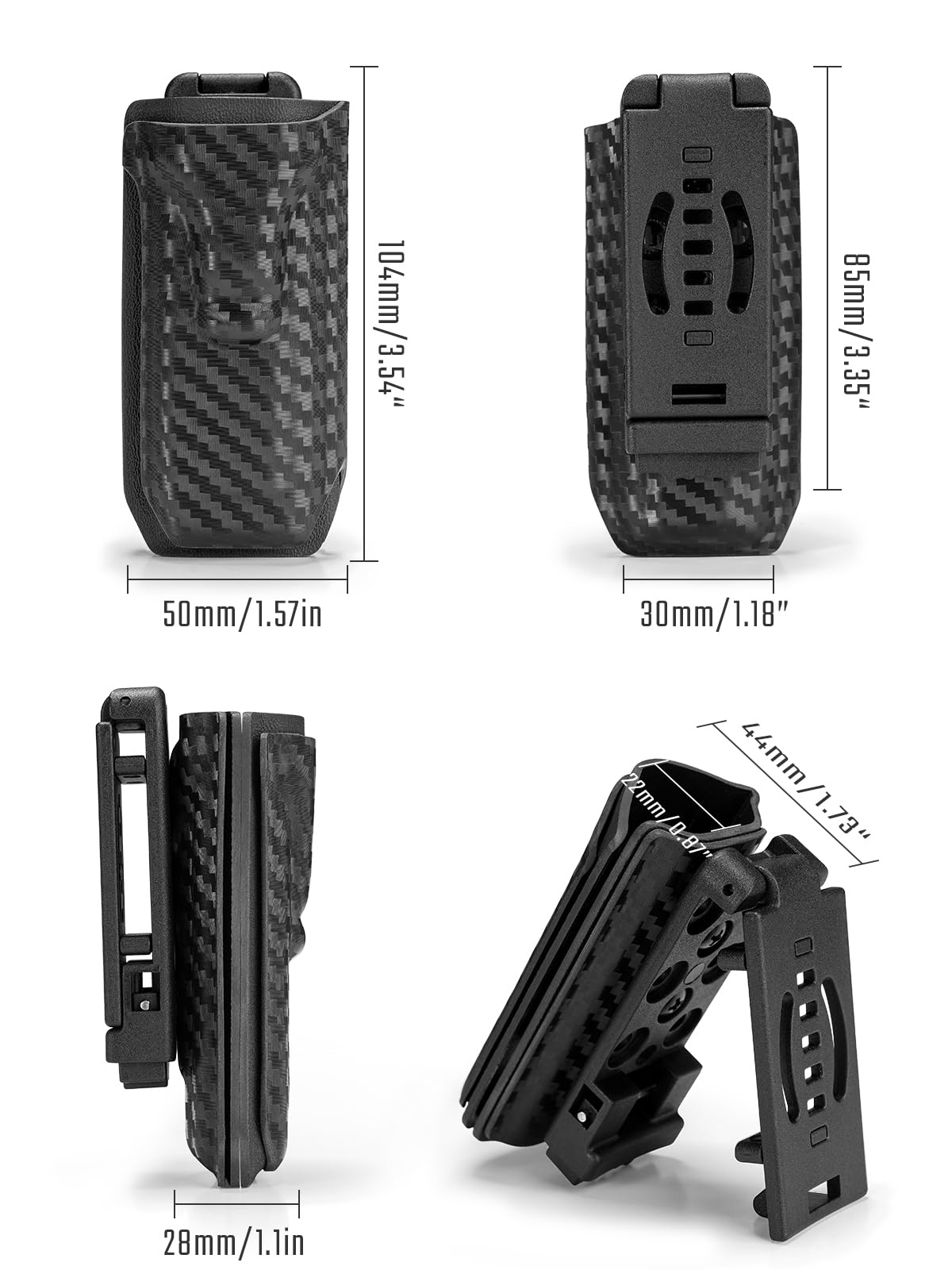 Tactical Geek TX5 Funda para linterna para Nitecore EDC27 con clip de cinturón trasero para acceso rápido y portátil, porta linterna, linterna no incluida, negro