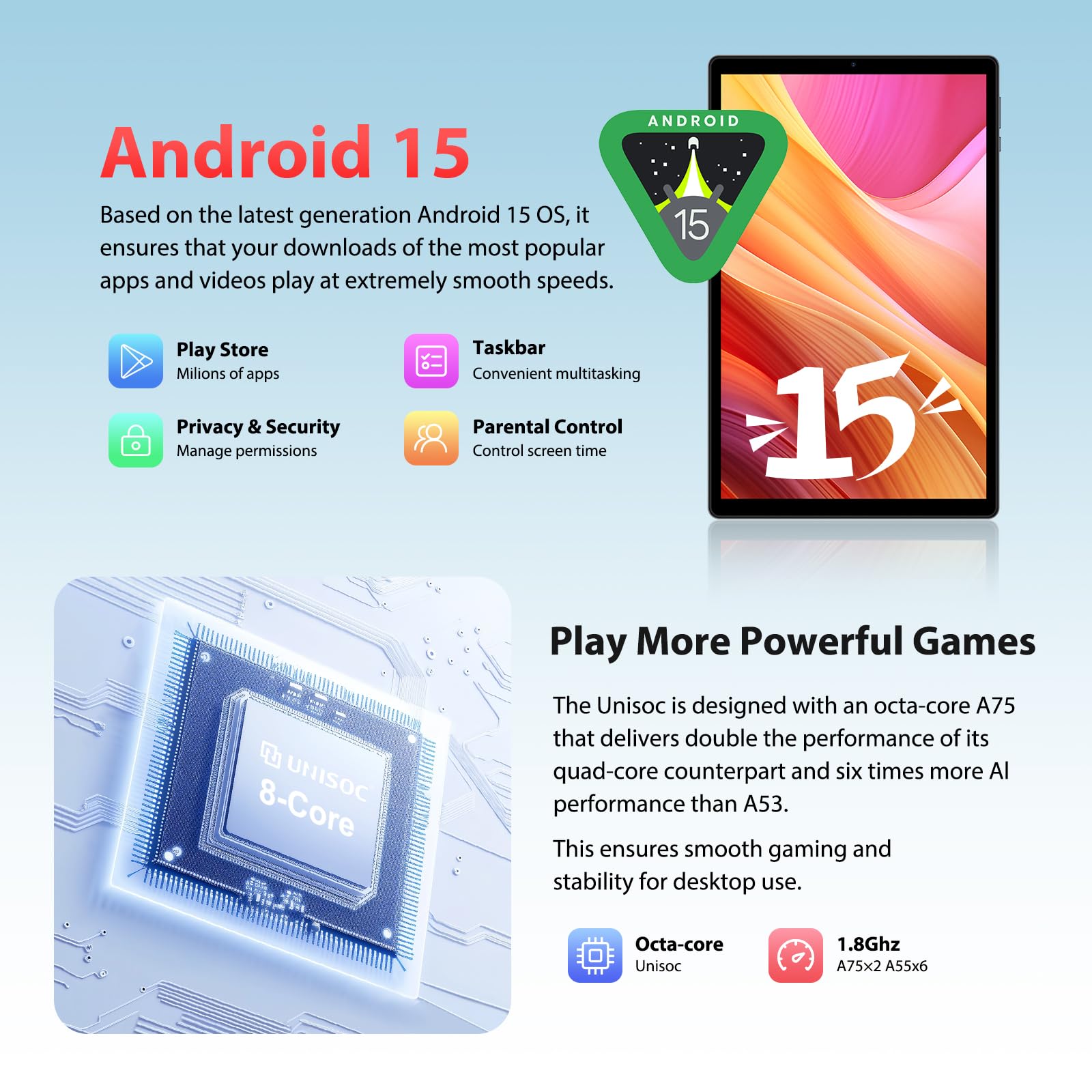 WOREGOO 10.4 Pollici Tablet Android 15, 4G LTE e 5G WiFi, Octa-Core, 36GB RAM+512GB ROM (1TB TF), Widevine L1, 2K 2000x1200 FHD Display, GMS/GPS/8+13MP/Batteria 8000mAh con Tastiera+Mouse(Grigio)