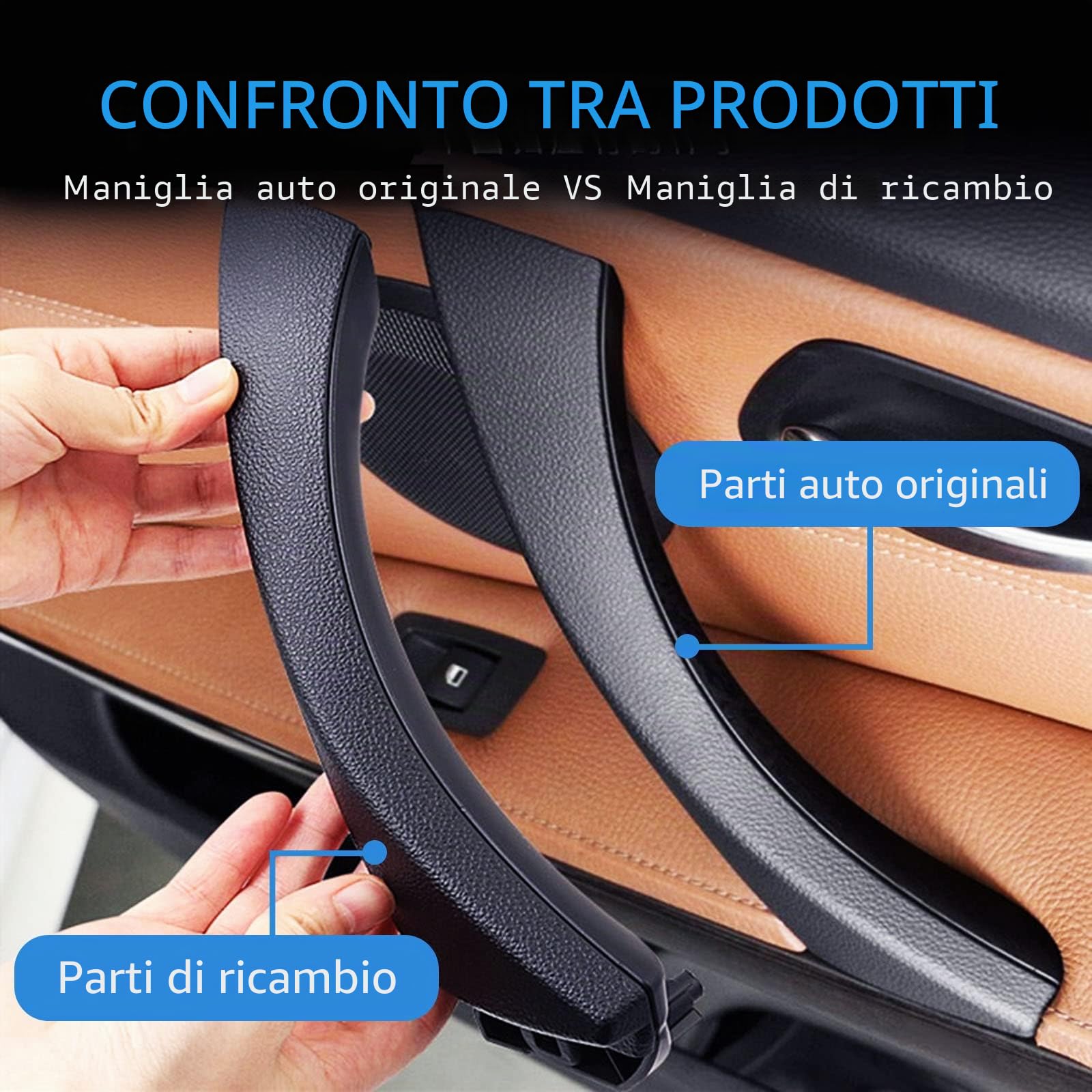 Maniglie Nere Della Porta Sinistra E Copertura Esterna Della Maniglia Della Porta Per BMW Serie 3, Kit Di Sostituzione Della Maniglia Della Porta Per BMW E90 E91 (nero, destra)