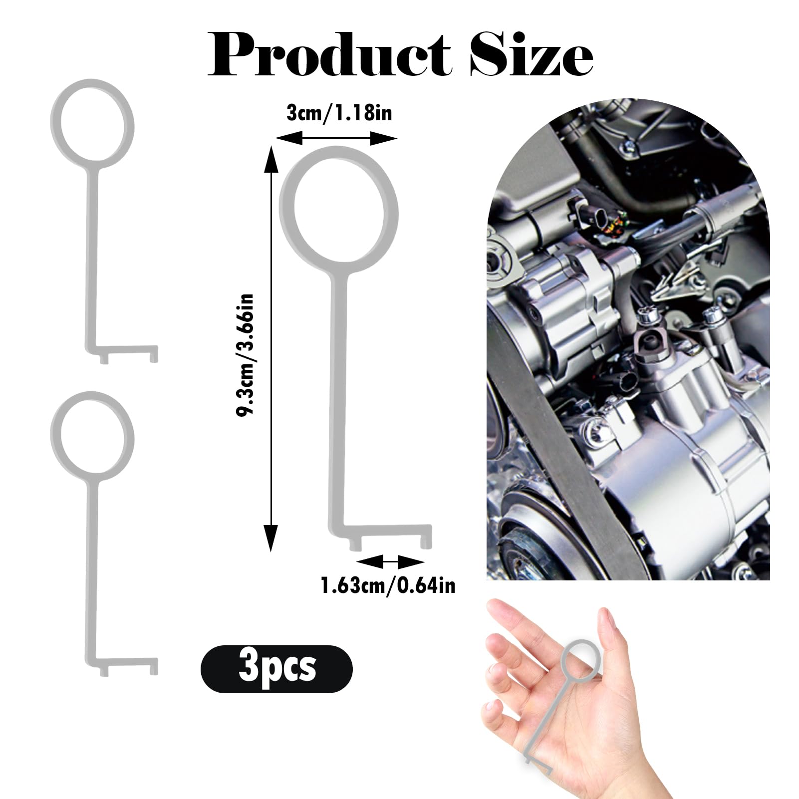 Erioscar Calibro Strumento Chiave per Cinghie dentate PureTech 1.0 e 1.2, Indicatore di Usura della Cinghia per PSA, Strumenti della Cinghia di distribuzione per Citroen, Peugeot, Toyota (3 Pezzi)