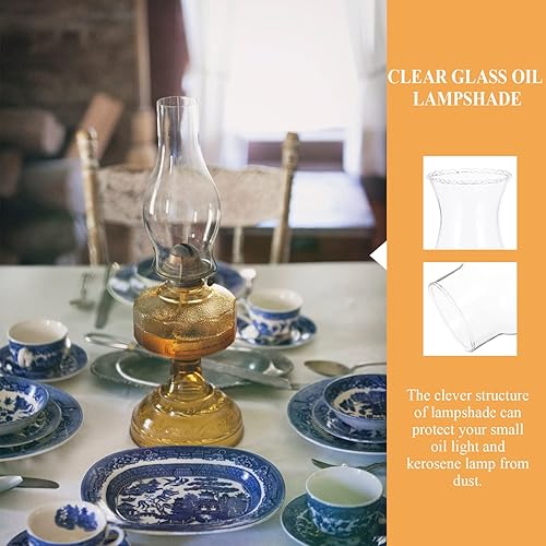 Miniatura 10 de Lámpara de aceite para chimenea de vidrio transparente, lámpara de aceite vintage, lámpara de aceite pequeña, globos de repuesto para chimenea de