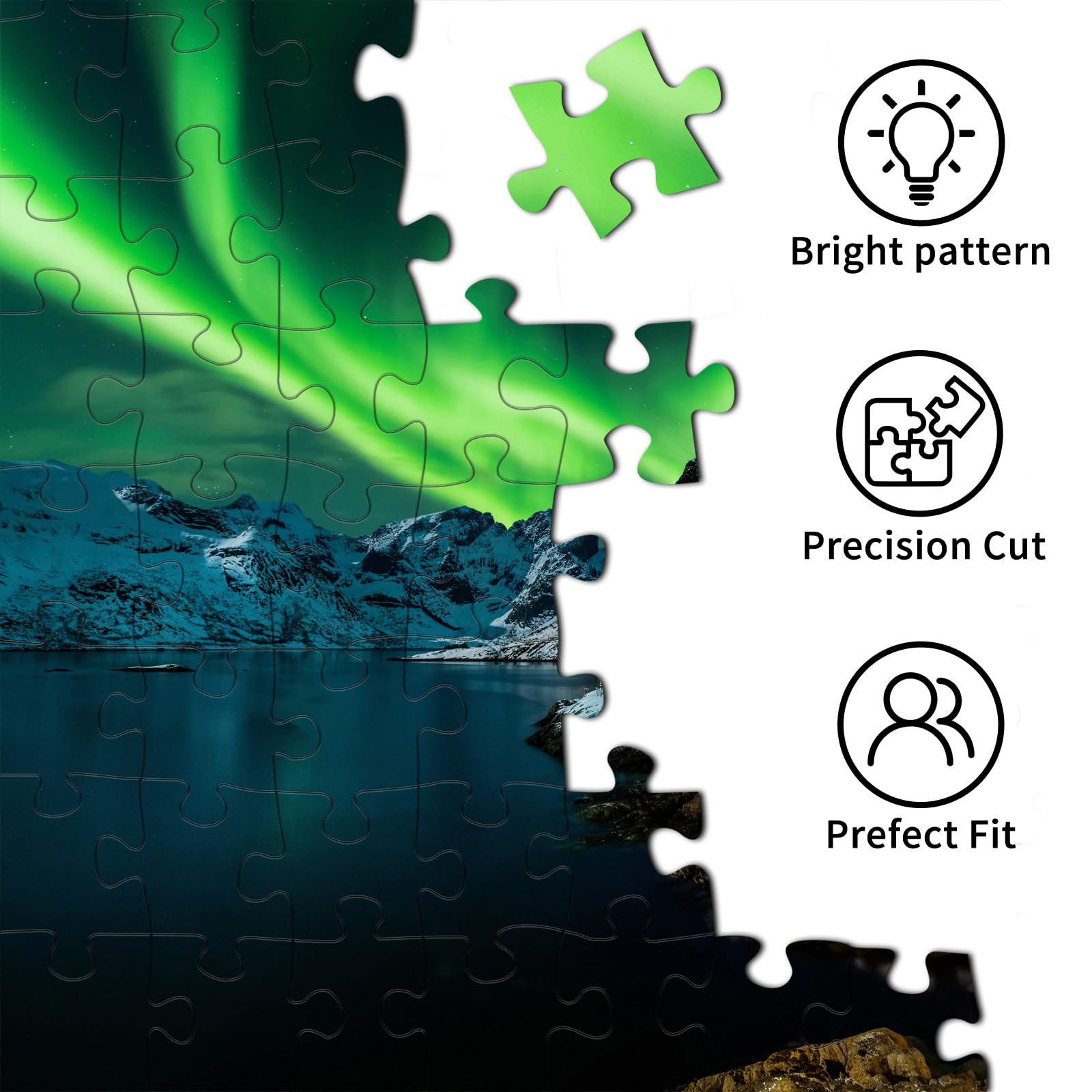 MOJIGE Puzzle De 1000 Piezas, Rompecabezas Para Adultos, Un Rompecabezas Desafiante, Juegos De Rompecabezas Para Toda La Familia, Regalos Para Mujeres, Regalos Para Hombres, Tema: Aurora De Noruega