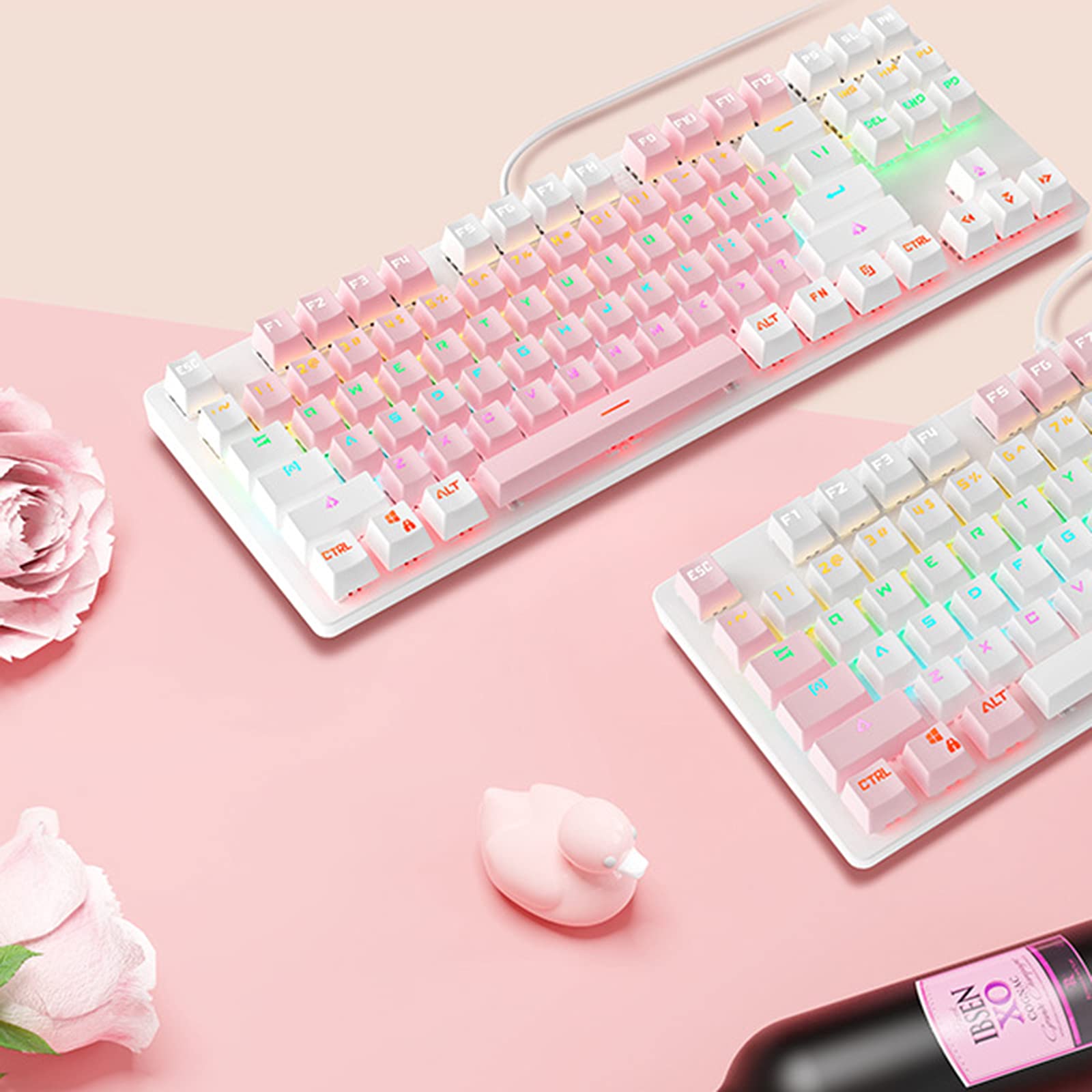 ピンク メカニカルゲーミングキーボード Amazon | LJFLI ゲーミングキーボードメカニカルキーボード有線