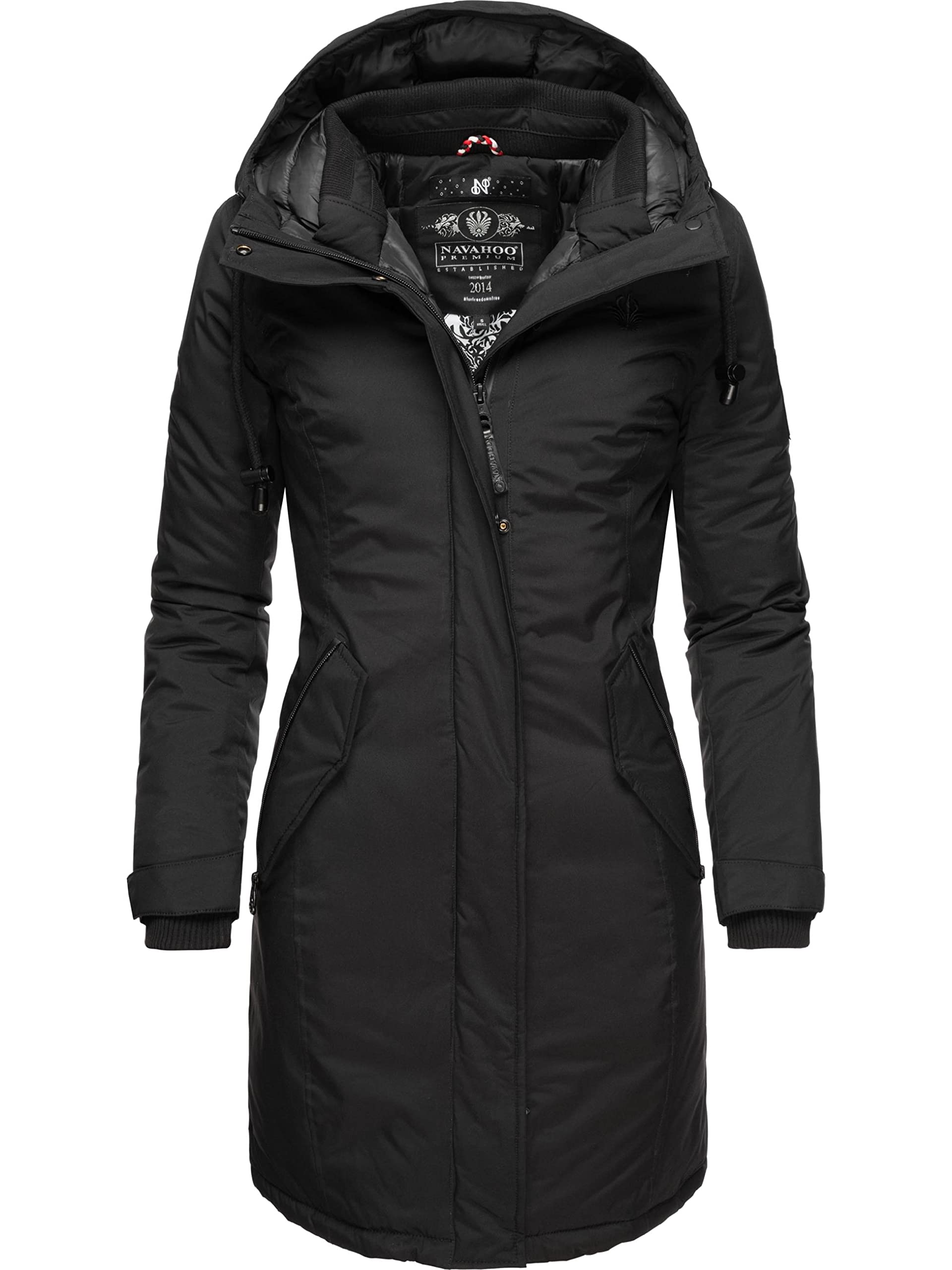Navahoo Letiziaa Women's Winter Coat Winter Parka with Hood XS - XXL - Black - Large