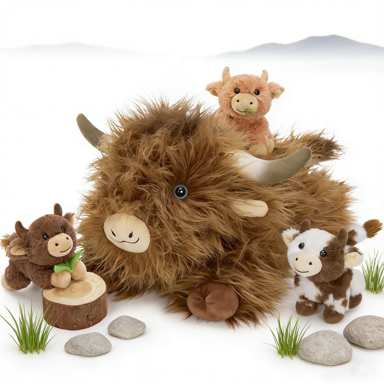 MorisMos Big Stump with Insectes Teddy Soft Toy, 25cm Cuddly Fluffy Tree stump with 5 winged small insects，Plush Stuffed Animal Teddy Gift for Kids Birthday Deco — view 12