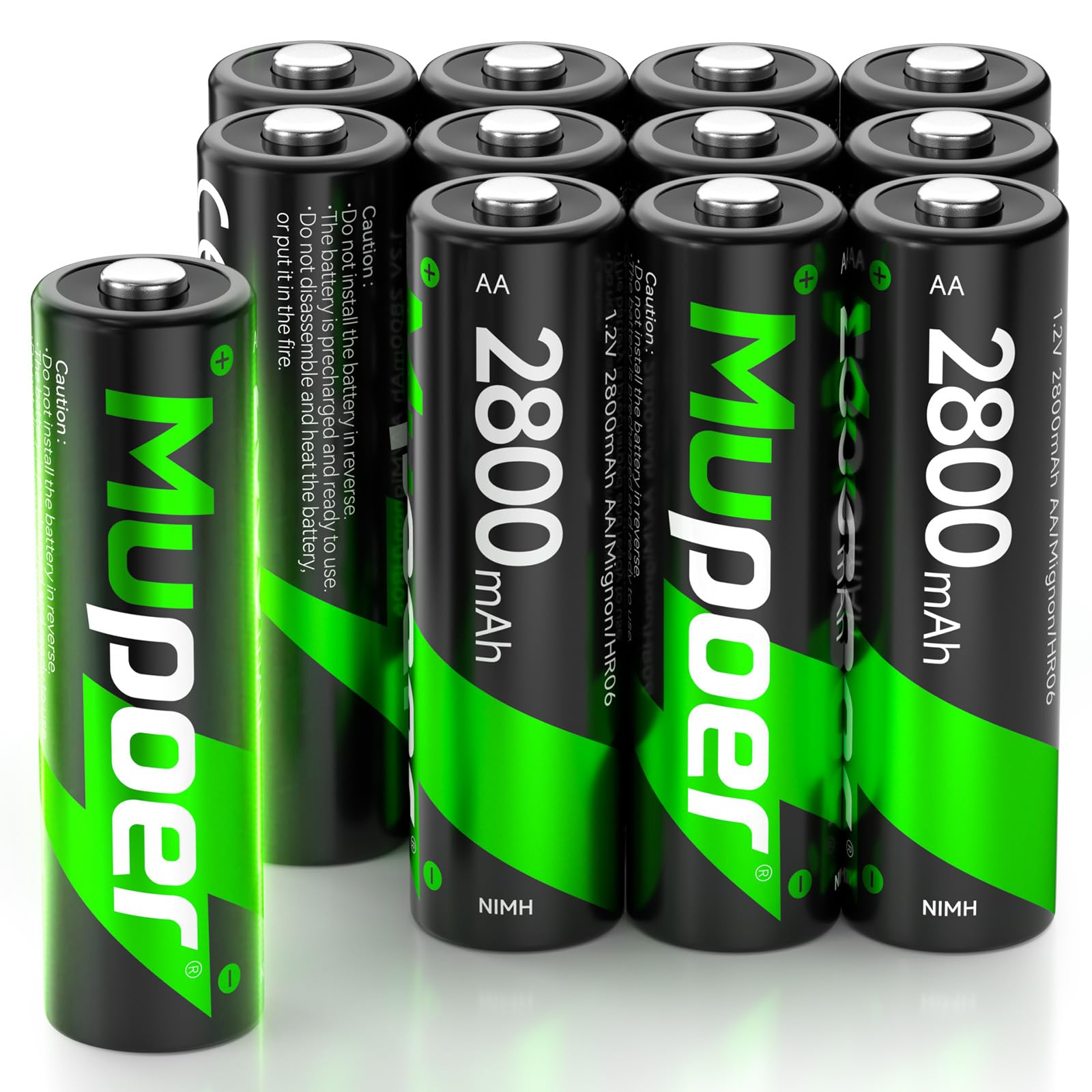 Mupoer Rechargeable AA 12-Pack