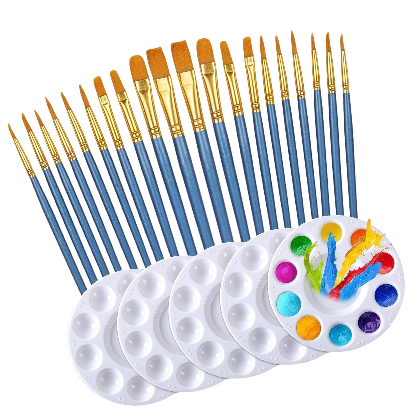 1 juego de pinceles de pintura acrílica, suministros de arte para acuarela, gouache, acrílico, pincel de pintura de nailon para el cabello