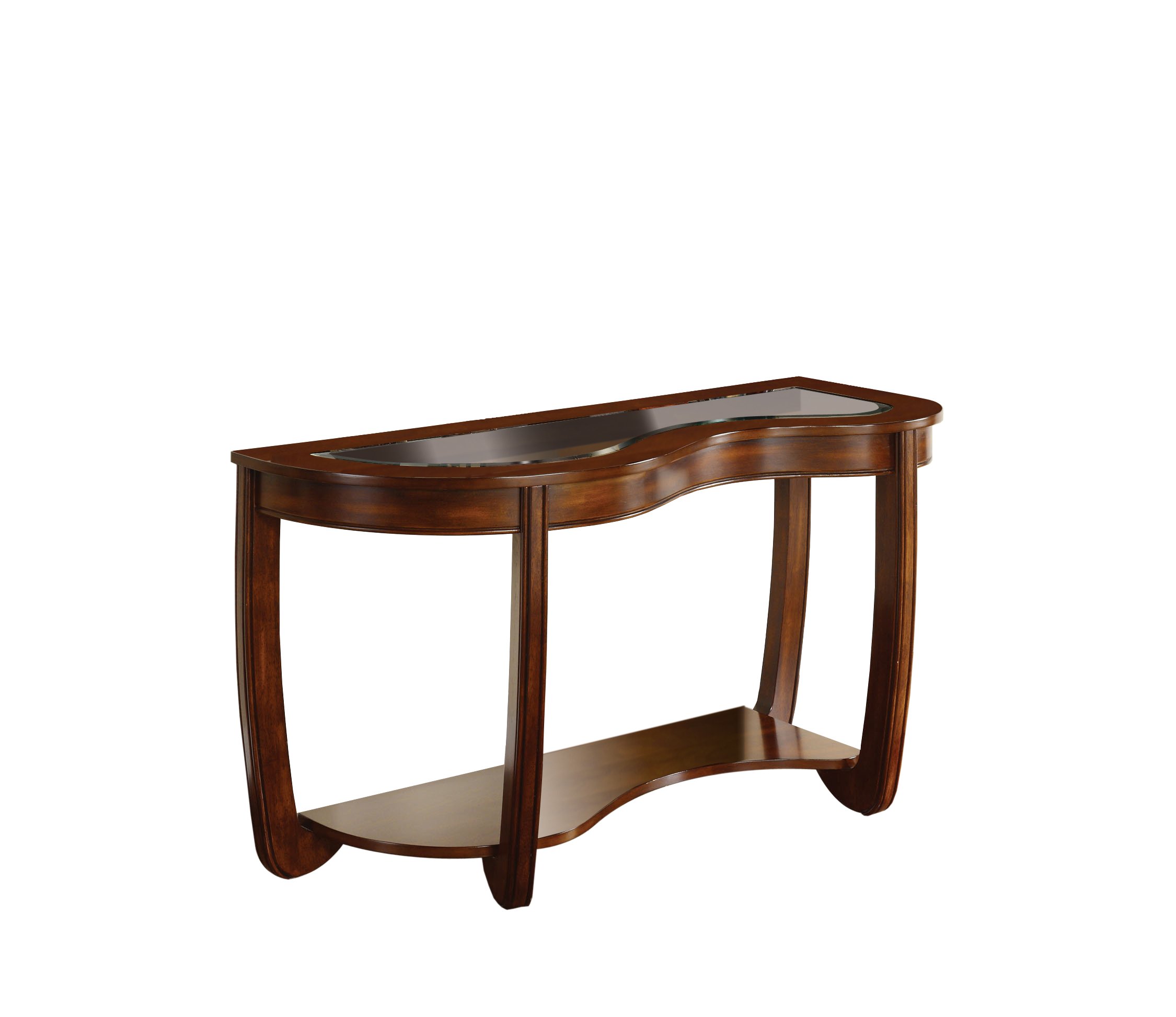 Furniture of AmericaAbnormity Sofa Table with Glass Top